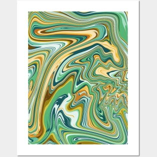 Green marble art Posters and Art